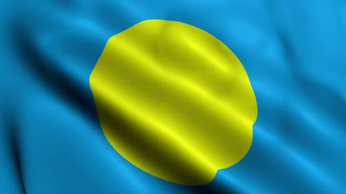 Waving Flag of Palau Seamless Loop