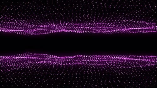 Abstract Purple Glowing Particle Wave Background