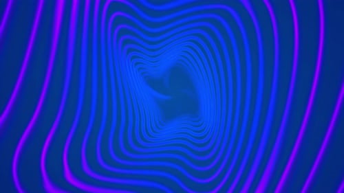Hypnotic Neon Blue and Purple Abstract Tunnel Loop