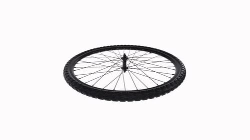 Single Bicycle Wheel on Plain Background