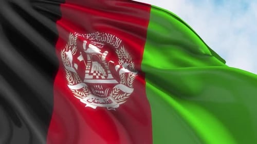Realistic Afghanistan Flag Waving Seamlessly
