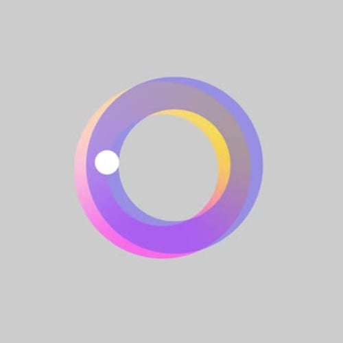 Abstract Infinite Loop Circle Animation with Orbiting Sphere