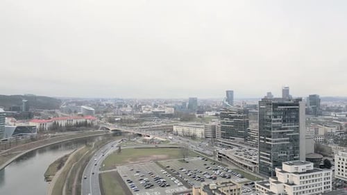Neman River With Vilnius Cityscape