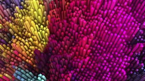 Dynamic Colorful Waving Rectangular Blocks Background Loop