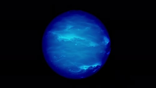 Deep Sea Blue Sphere 360 Rotating Abstract Animation On Transparent Background