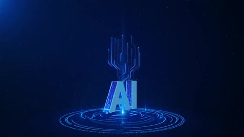 Future Technology Background Concept of Artificial Intelligence AI On Circuit Board Big Data