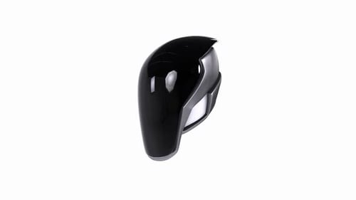 SciFi-Helm-Rotation in Schleife auf weißem Hintergrund