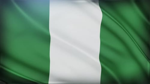 Realistic Animated Nigerian Flag Waving Background