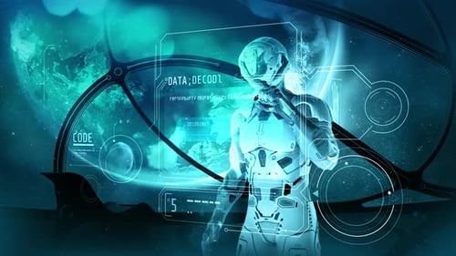 Der Astronaut empfängt ein codiertes Signal
