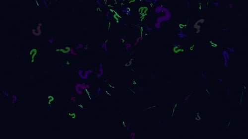 Green Question Mark Symbol Falling Down