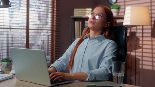 Tired Unmotivated Stressed Exhausted Bored Caucasian Woman Business Businesswoman Girl Female in