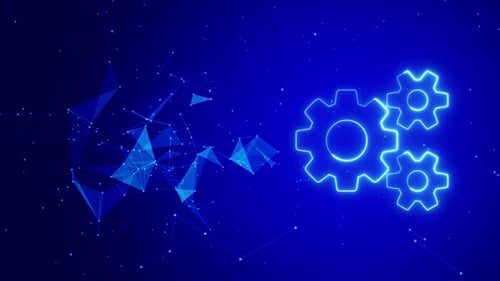 Plexus Background With Settings Icon Loop