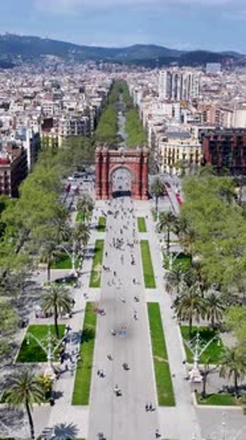 Barcelona Skyline At Barcelona In Catalonia Spain.