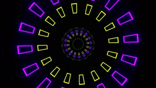 Purple And Light Green Neon Light Spherical Tunnel Background Vj Loop In 4K