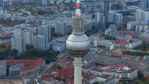 Berlin TV Tower Aerial View of Cityscape