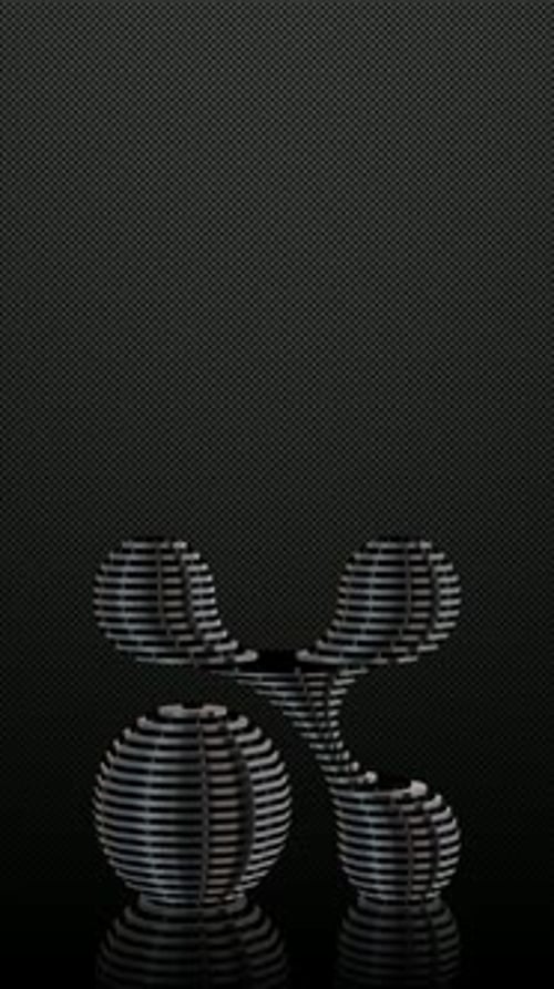 Vertical Background, Black and Silver Figure, Unique Design, 3D Render, Mirror, Exclusive, Shape