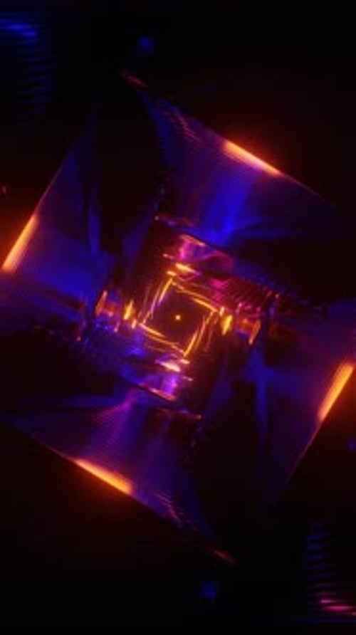 Vertical Video of Pulsating Cube Shape Background VJ Loop
