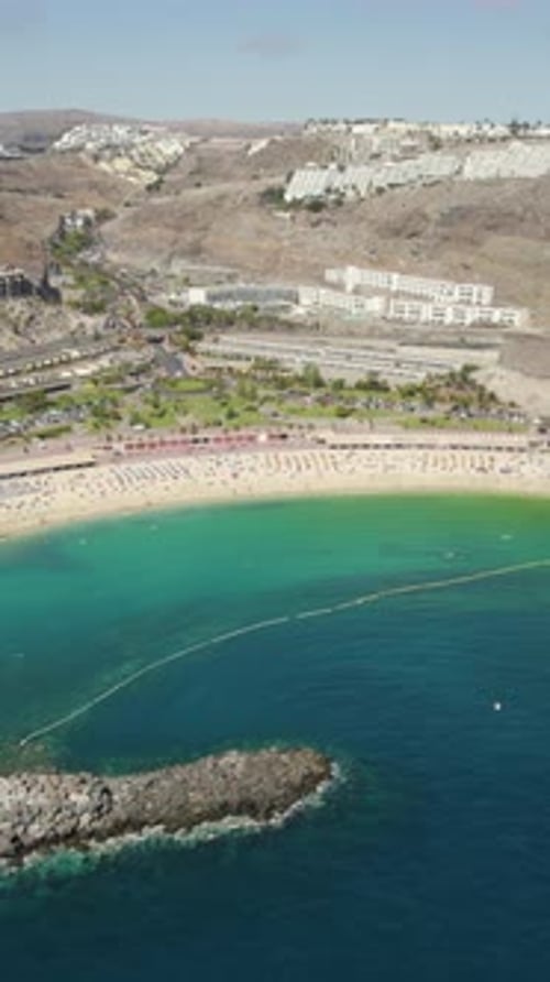 Vertical aerial of Amadores Beach resort, Gran Canaria