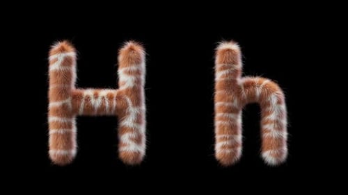3D animation of a uppercase and lowercase Giraffe woolen letter H