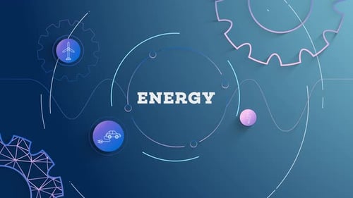 Infographic Energy Blue Background Looped
