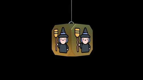 Animated Halloween Witch Cube Ornament