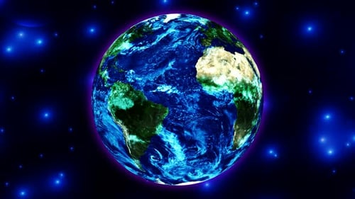 earth planet and galaxy background animation