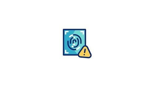 Animated Fingerprint Scanner Security Warning Icon