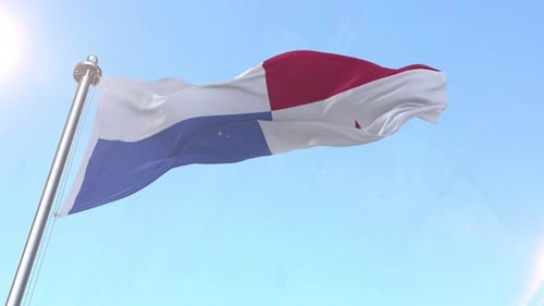 Panama National Flag Waving in Realistic Animation