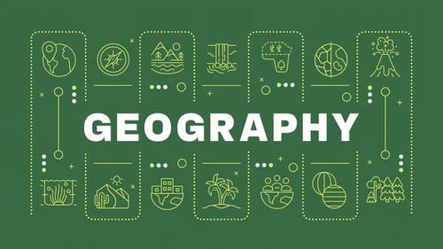 Minimalist Geography Line Icons Title Reveal Animation