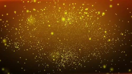 Golden Particle Network Expanding Tech Background Animation