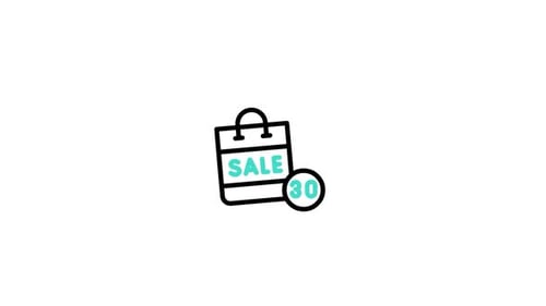 Flat Design Shopping Bag Sale Percentage Animation