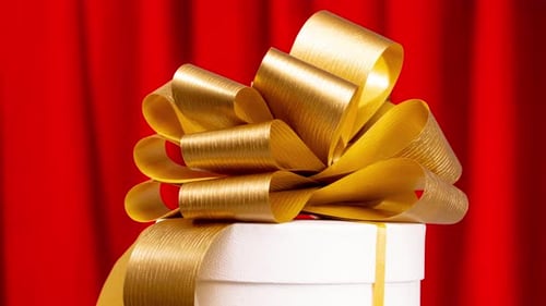 Elegant Gift Box with Gold Ribbon and Bow