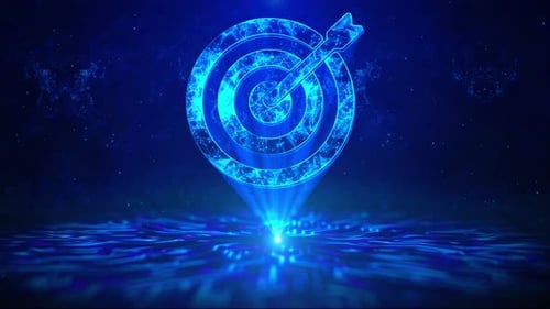 Target Goal Text with HUD Rotation Digital Technology Interface Sci Fi Hologram Cyberspace