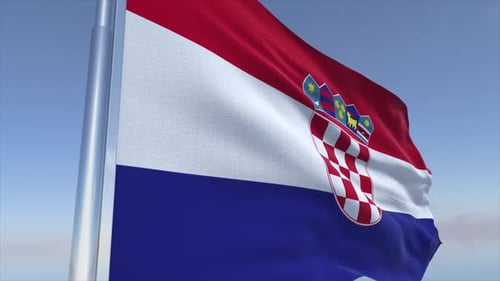 Croatia Flag Background Broadcast Ready 4K