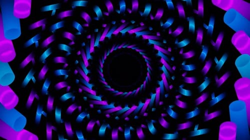 Abstract Blue and Purple Neon Moving Curves Vj Loop Animation