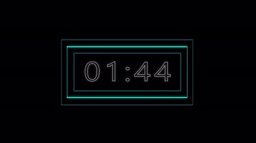 Chronomètre numérique, compte à rebours, réveil, chronomètre ou montre, animation chronométrique