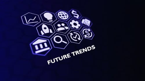 Digital Hexagonal Icons for Future Trends Corporate Presentation