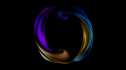 Abstract Colorful 3D Twisted Circle Shape Background Loop