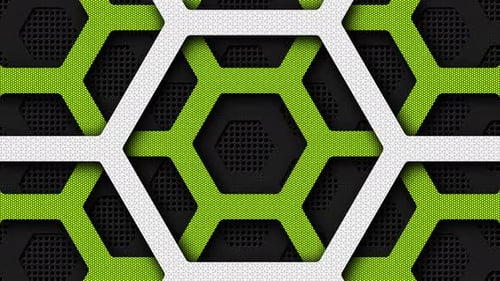 Green Hexagon Grid Background