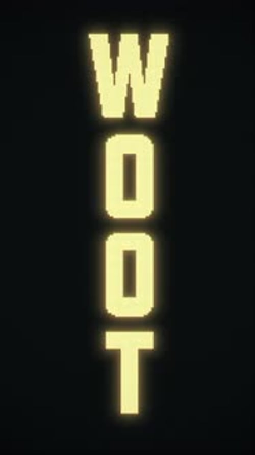 Animated Pixel Text Loop for Digital Signage