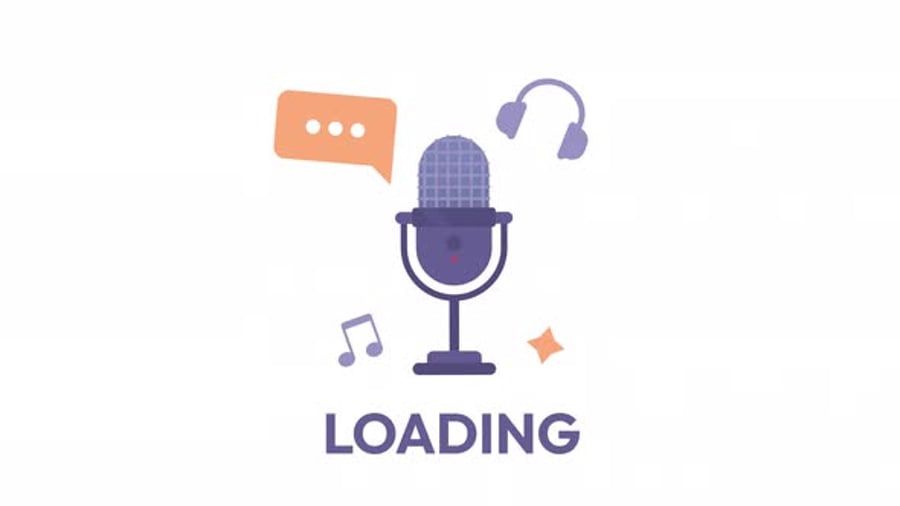 Flat Design Podcast Loading Screen Animation, Elements Motion Graphics ...