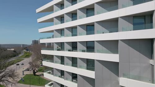 Tall Modern Building Facade With Many Windows