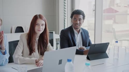 Team Collaboration in Modern Office Meeting