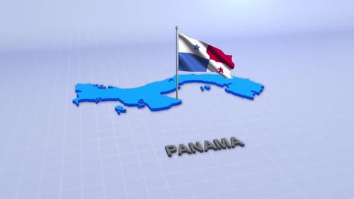 Mapa de Panamá con bandera