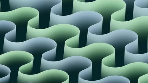 Gradient Blue And Green Ribbons 4K Background on Loop