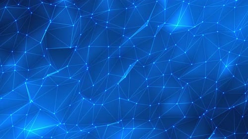 Futuristic Blue Plexus Grid Data Network Loop Background