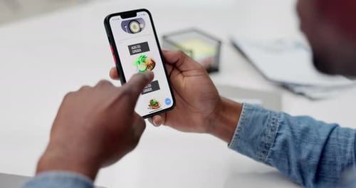 Person Using Food Delivery App on Smartphone