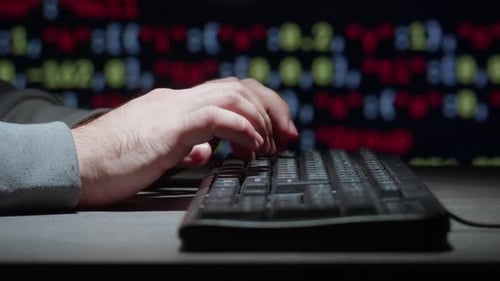 Man Work with Chat AI Online Connecting with AI and Using a Chatbot IT Engineer Software Developer