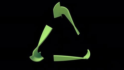 3D Recycle Symbol Circulates On Alpha Loop