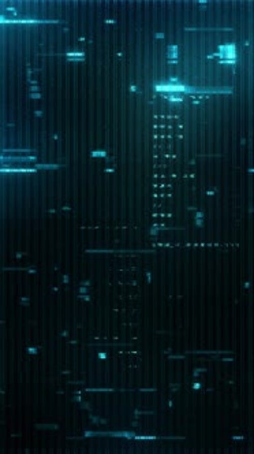 Glowing Abstract Blue Digital Display Grid Background Loop
